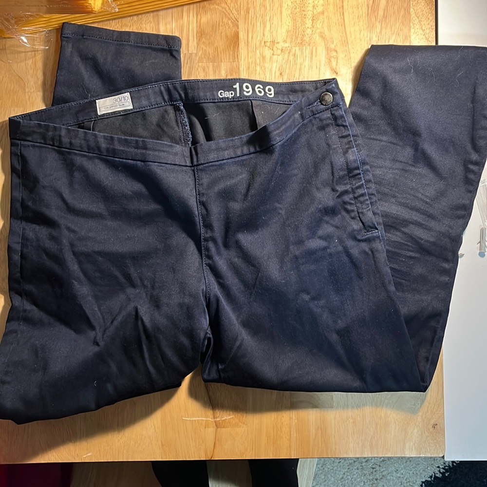Side zip cropped slim jean
